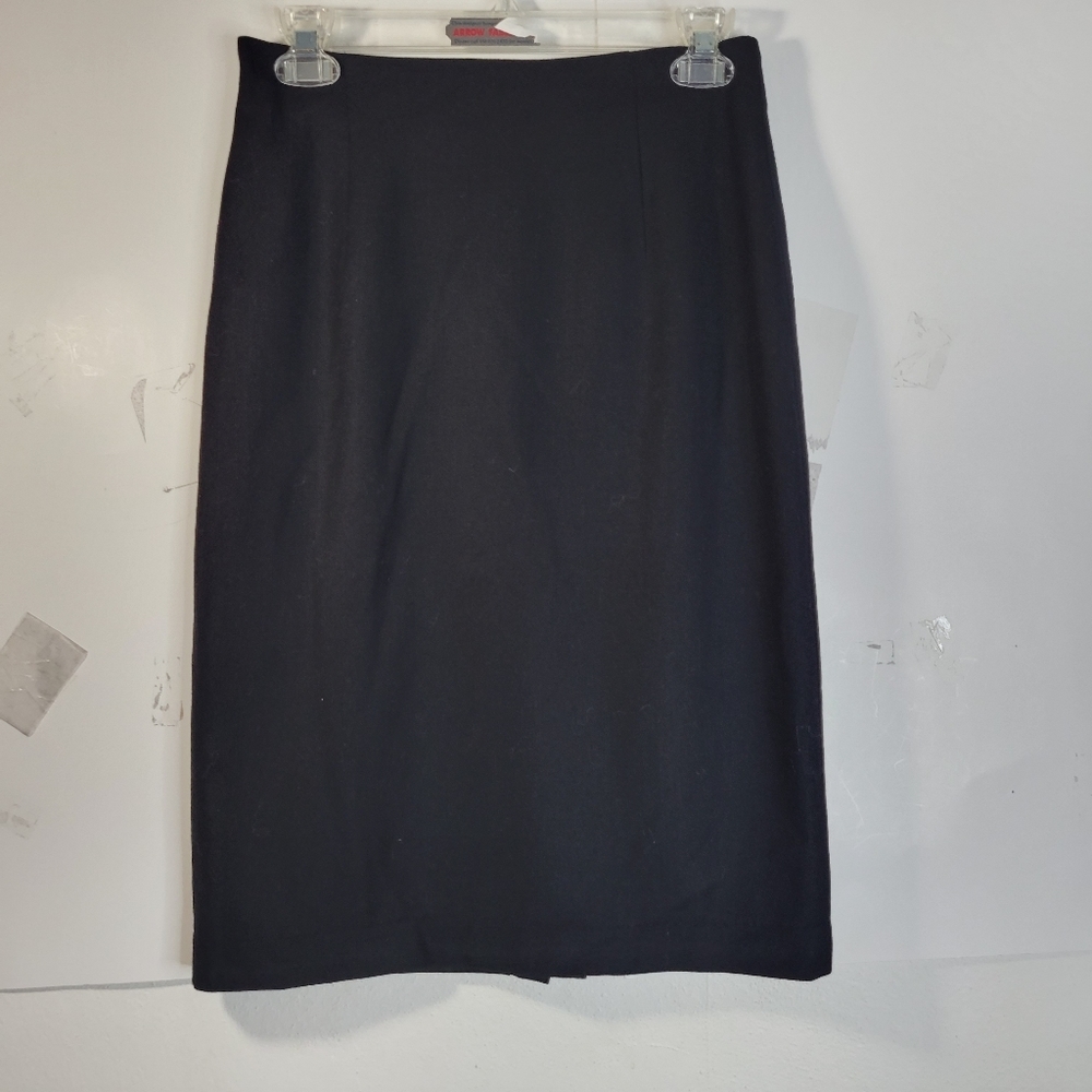 Womans Valerie Stevens Petites Stretch Black Wool/Spandex Skirt Size 8 Petite